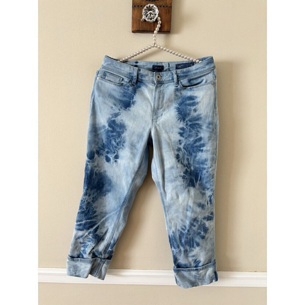 J.Jill Denim Petite Womens Size 6P Tie Dye High Rise Cropped Jeans Stretch